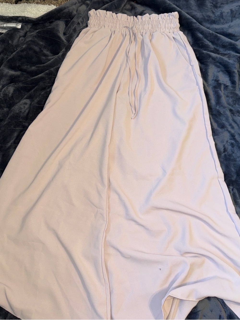 Light Pink Wide-Leg Elastic-Waist Jumpsuit